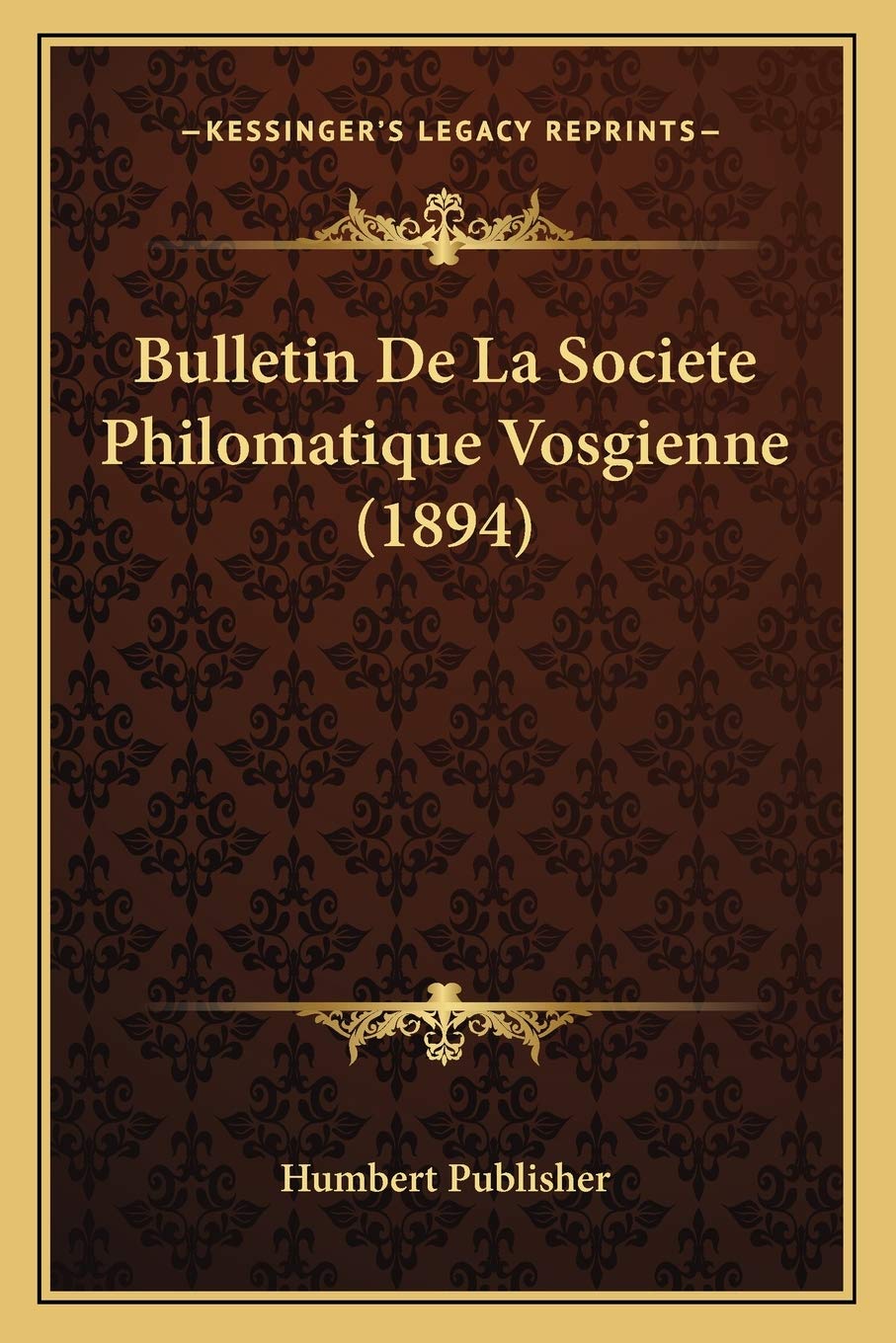 Bulletin De La Societe Philomatique Vosgienne (1894) book