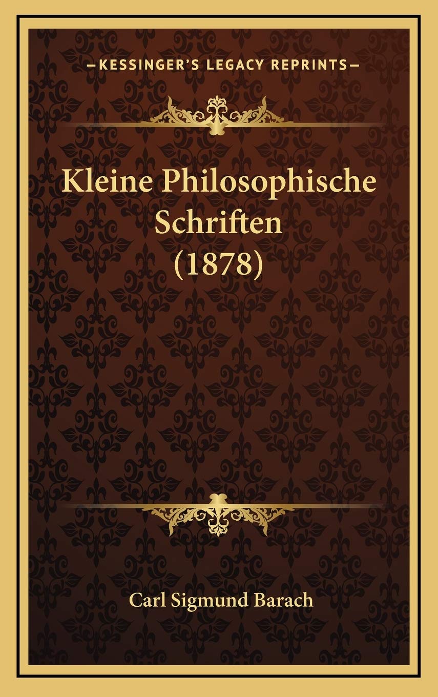 Kleine Philosophische Schriften (1878) Contemporary literature