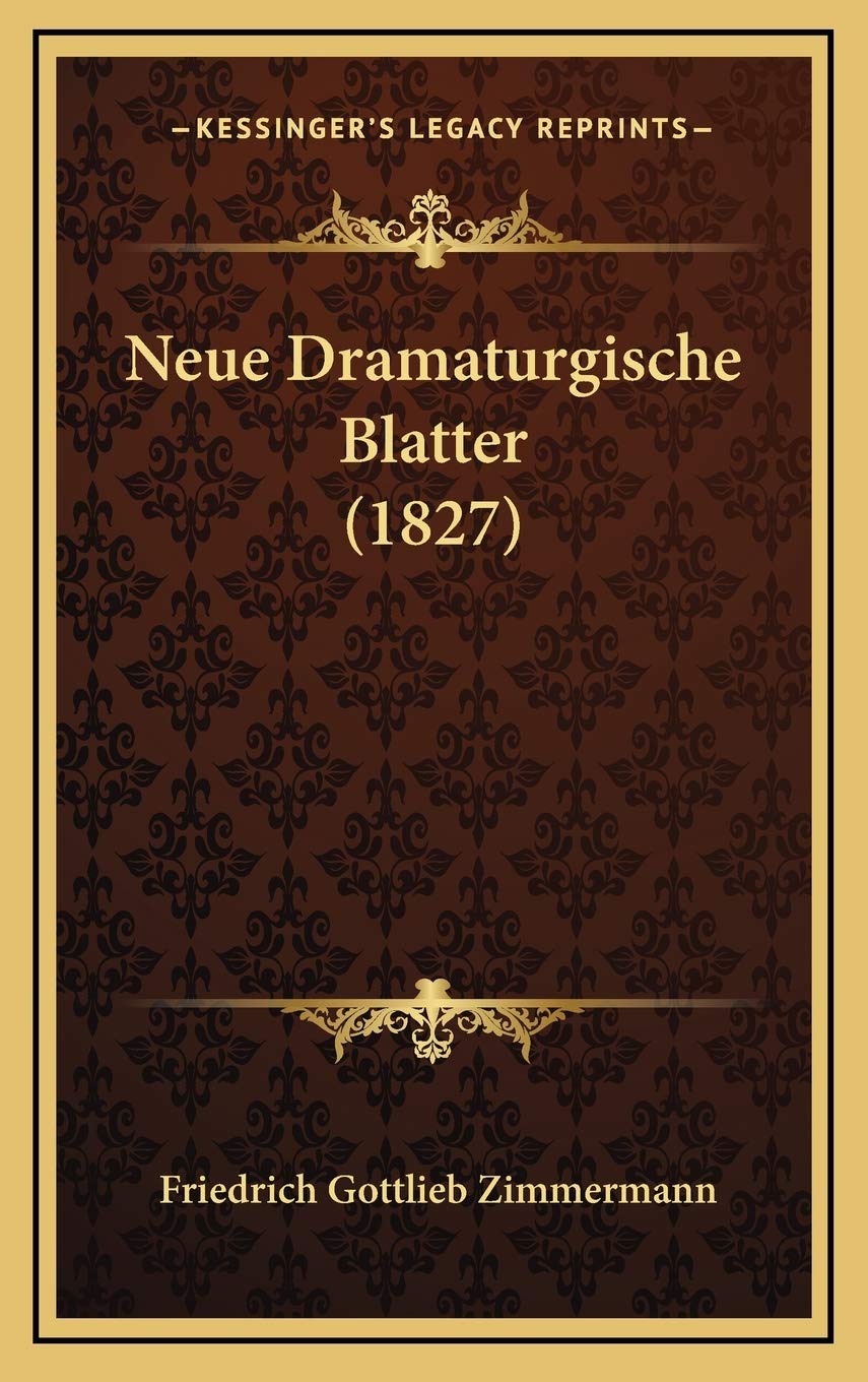 Neue Dramaturgische Blatter (1827) Drama