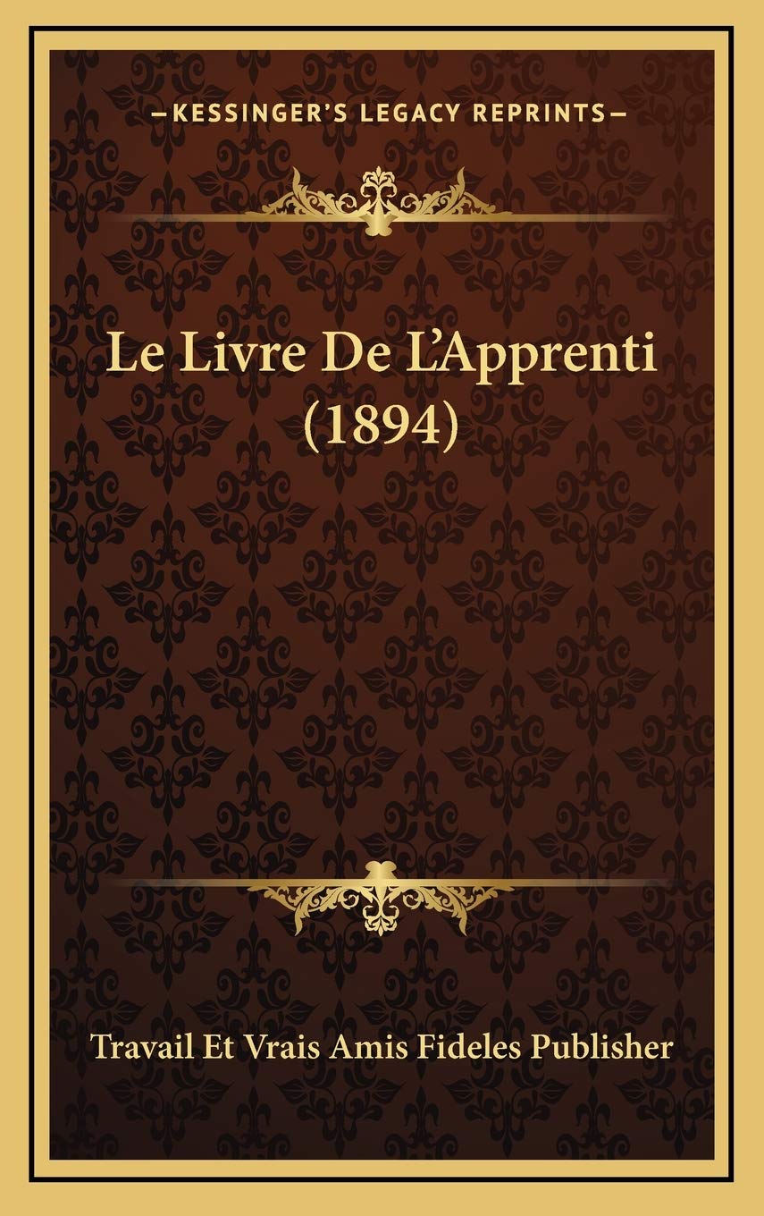 Le Livre De L'Apprenti (1894) Contemporary literature