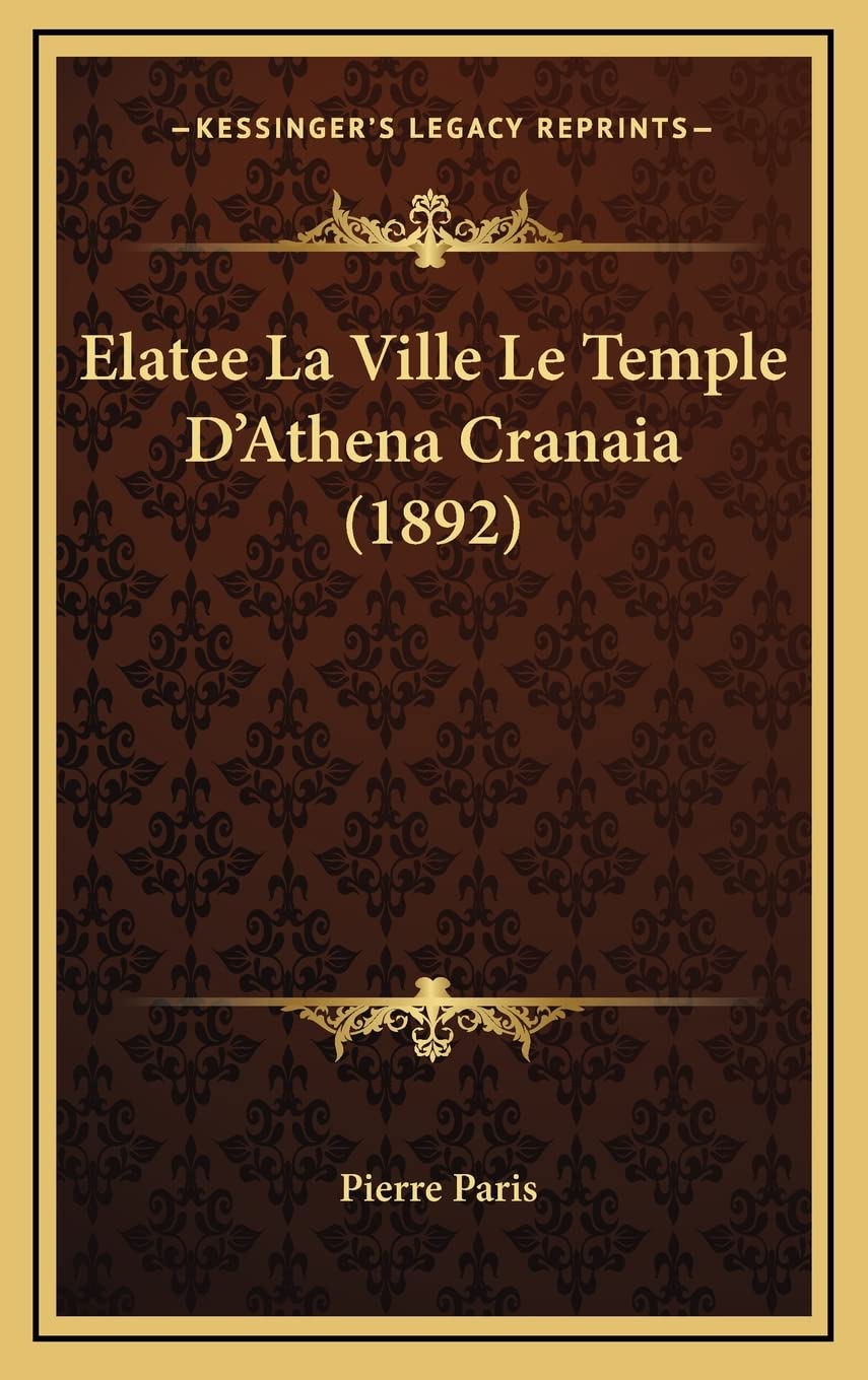 Elatee La Ville Le Temple D'Athena Cranaia (1892) Contemporary literature