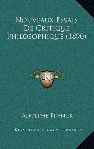 Nouveaux Essais de Critique Philosophique (1890) Contemporary literature