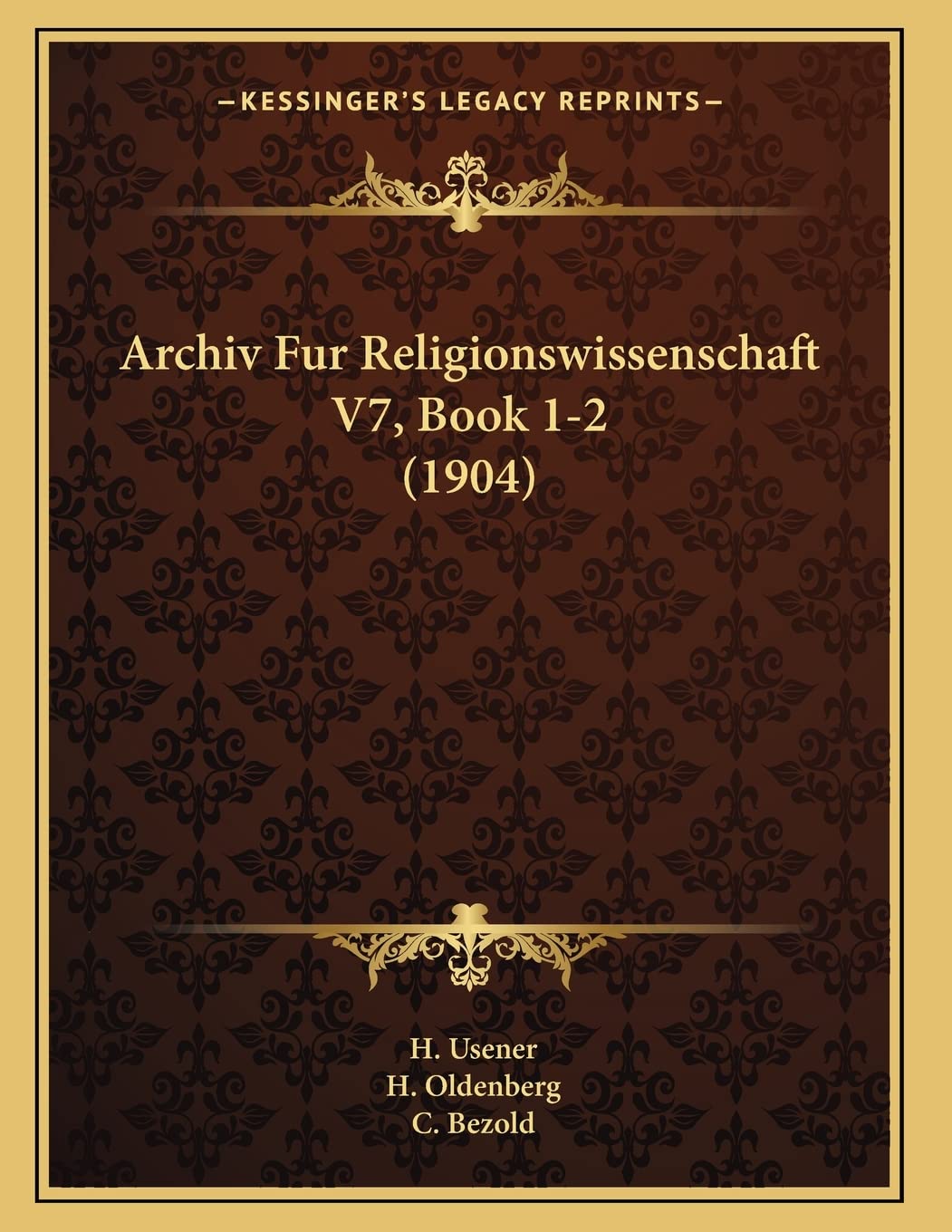 Archiv Fur Religionswissenschaft V7, Book 1-2 (1904) Contemporary literature
