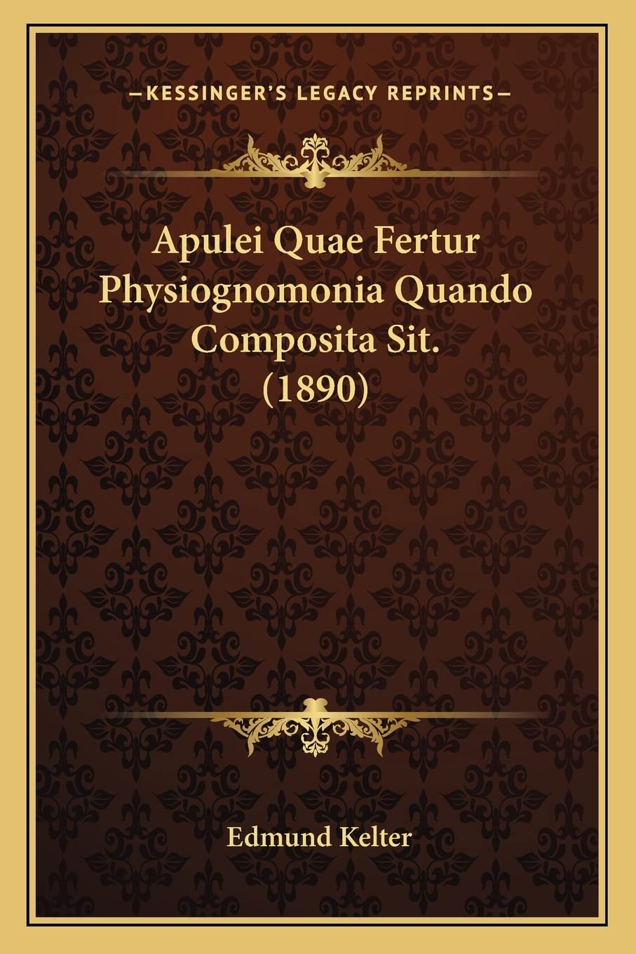 Apulei Quae Fertur Physiognomonia Quando Composita Sit. (1890) Philosophy