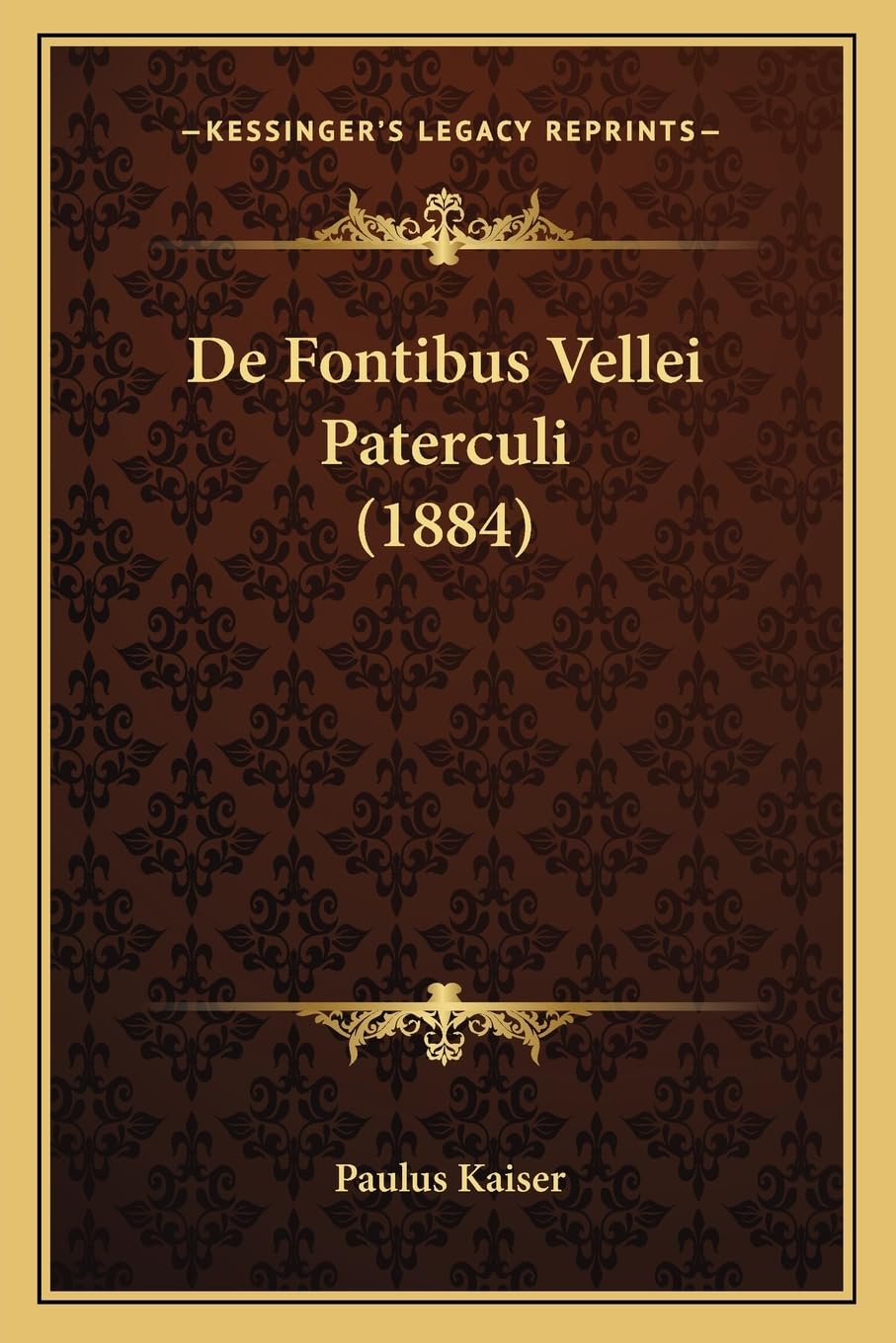De Fontibus Vellei Paterculi (1884) Contemporary literature