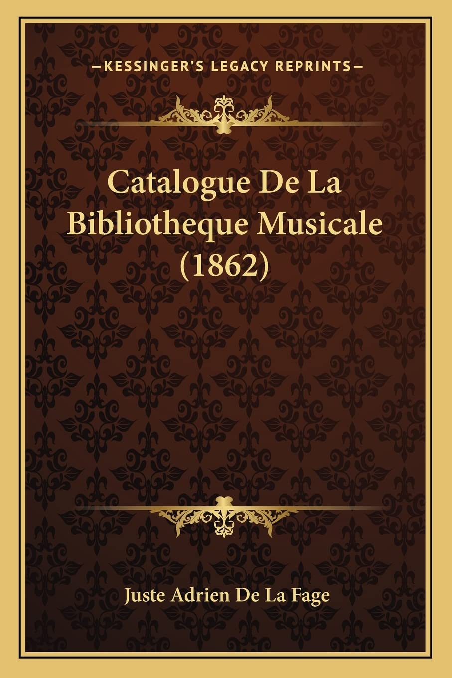 Catalogue De La Bibliotheque Musicale (1862) book