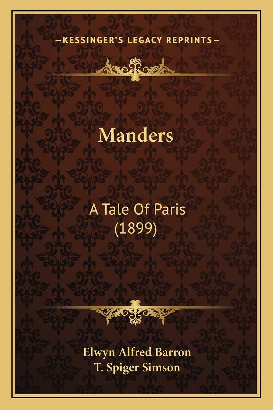 Manders: A Tale Of Paris (1899) Contemporary literature