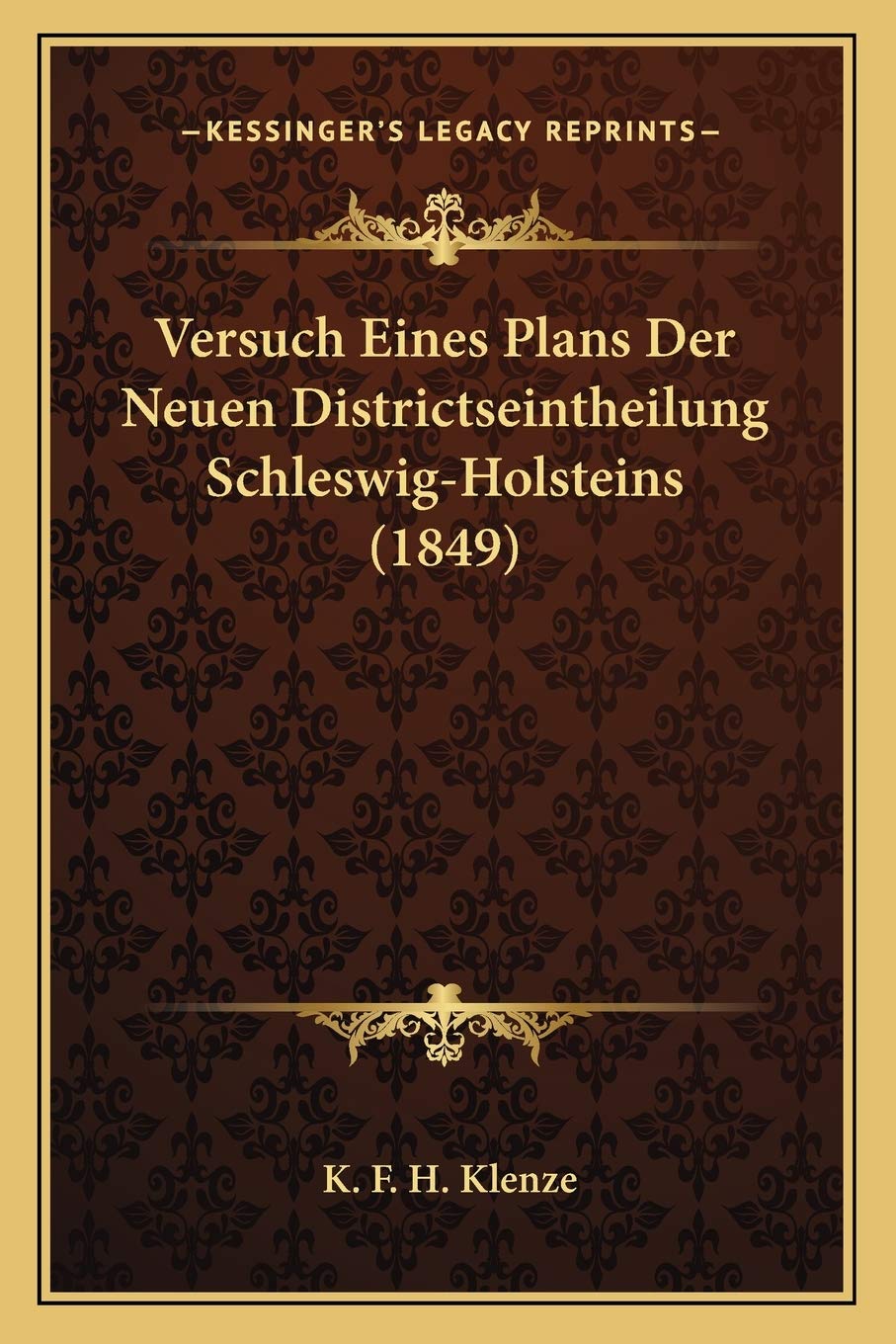 Versuch Eines Plans Der Neuen Districtseintheilung Schleswig-Holsteins (1849) Law