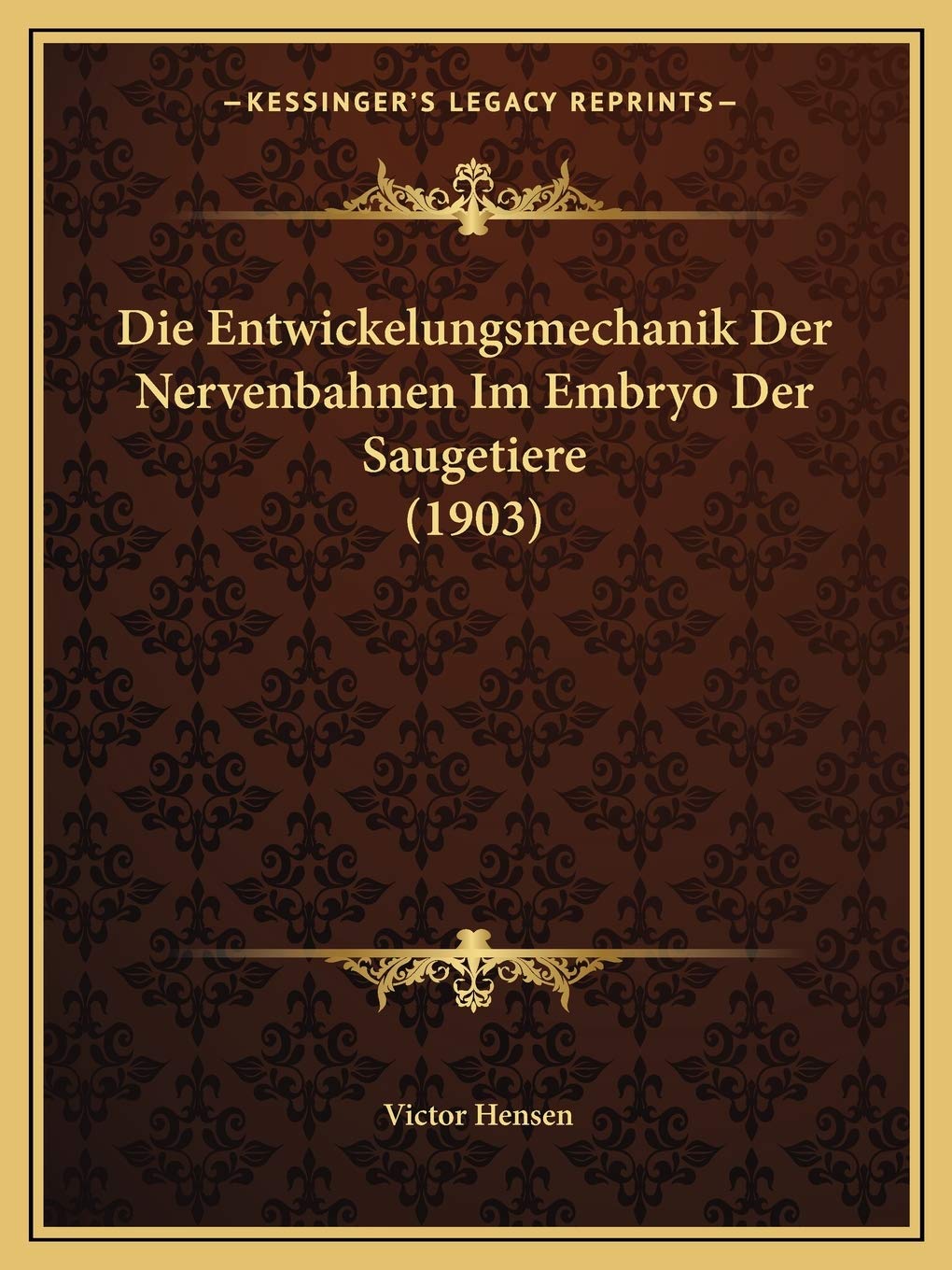 Die Entwickelungsmechanik Der Nervenbahnen Im Embryo Der Saugetiere (1903) Medicine