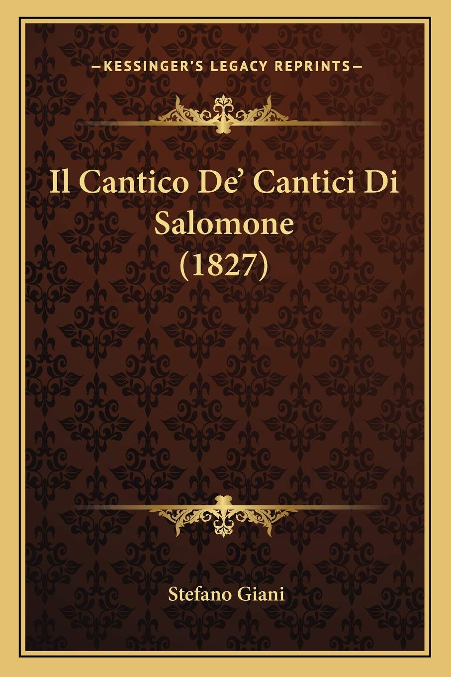 Il Cantico De' Cantici Di Salomone (1827) Contemporary literature