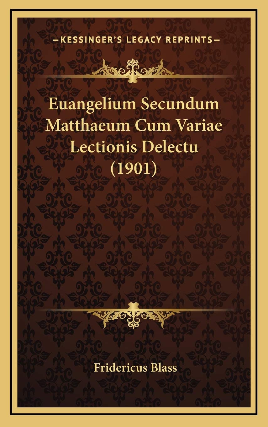 Euangelium Secundum Matthaeum Cum Variae Lectionis Delectu (1901) Foreign Languages ​​& Dictionaries