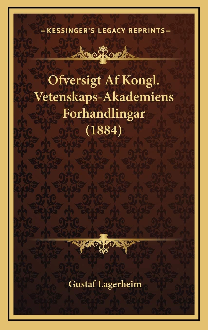 Ofversigt Af Kongl. Vetenskaps-Akademiens Forhandlingar (1884) Contemporary literature