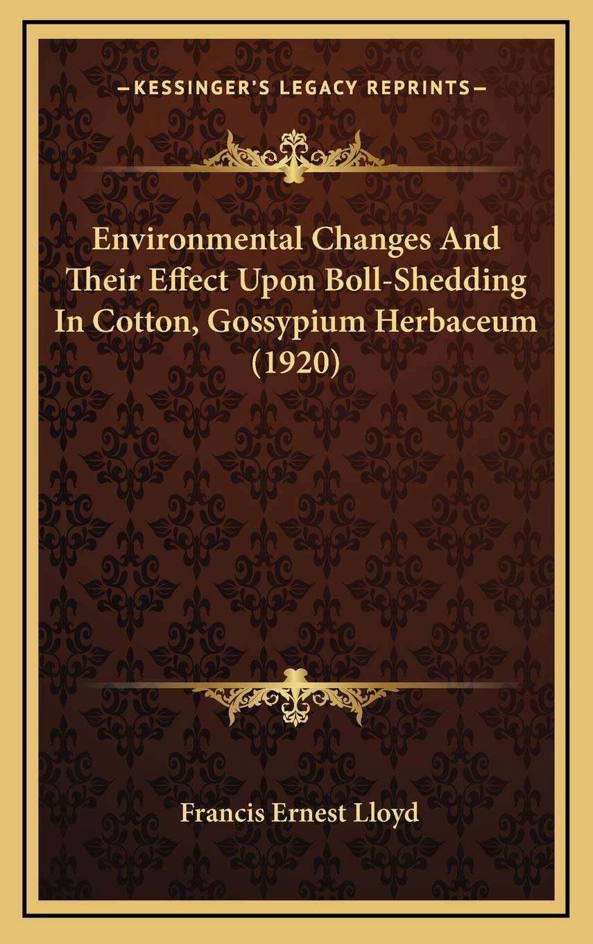 Environmental Changes And Their Effect Upon Boll-Shedding In Cotton, Gossypium Herbaceum (1920) Mathematics