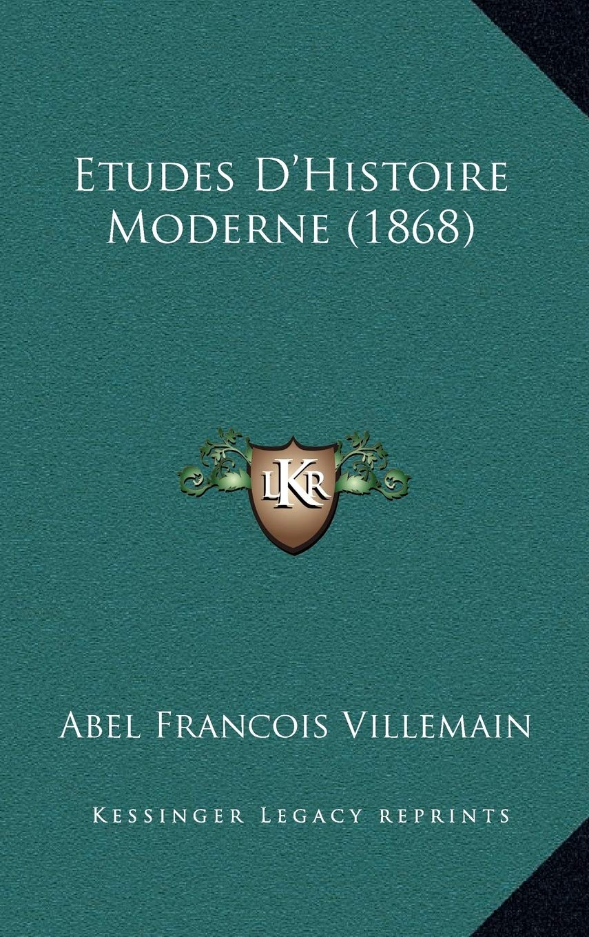 Etudes D'Histoire Moderne (1868) Contemporary literature