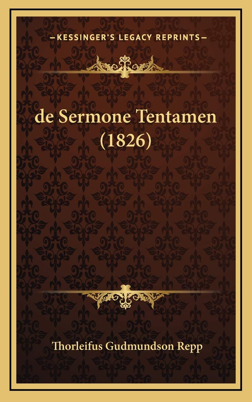 de Sermone Tentamen (1826) Contemporary literature