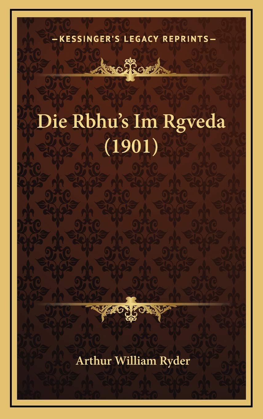 Die Rbhu's Im Rgveda (1901) Contemporary literature