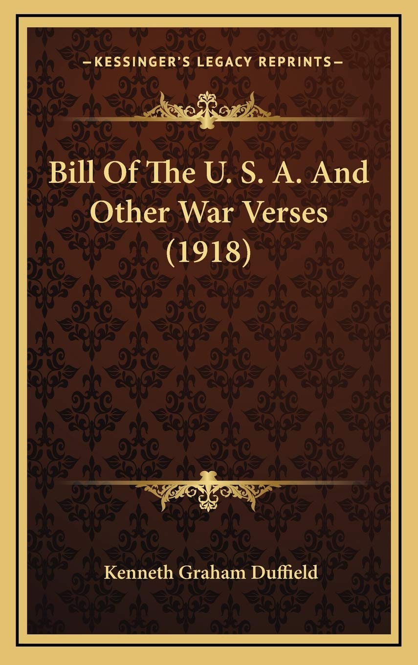 Bill Of The U. S. A. And Other War Verses (1918) Contemporary literature