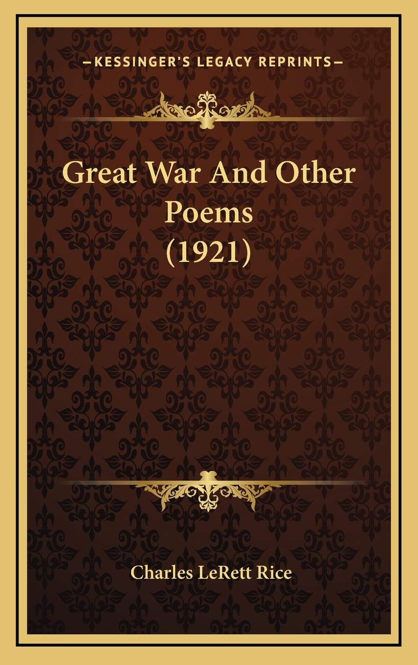 Great War And Other Poems (1921) Contemporary literature
