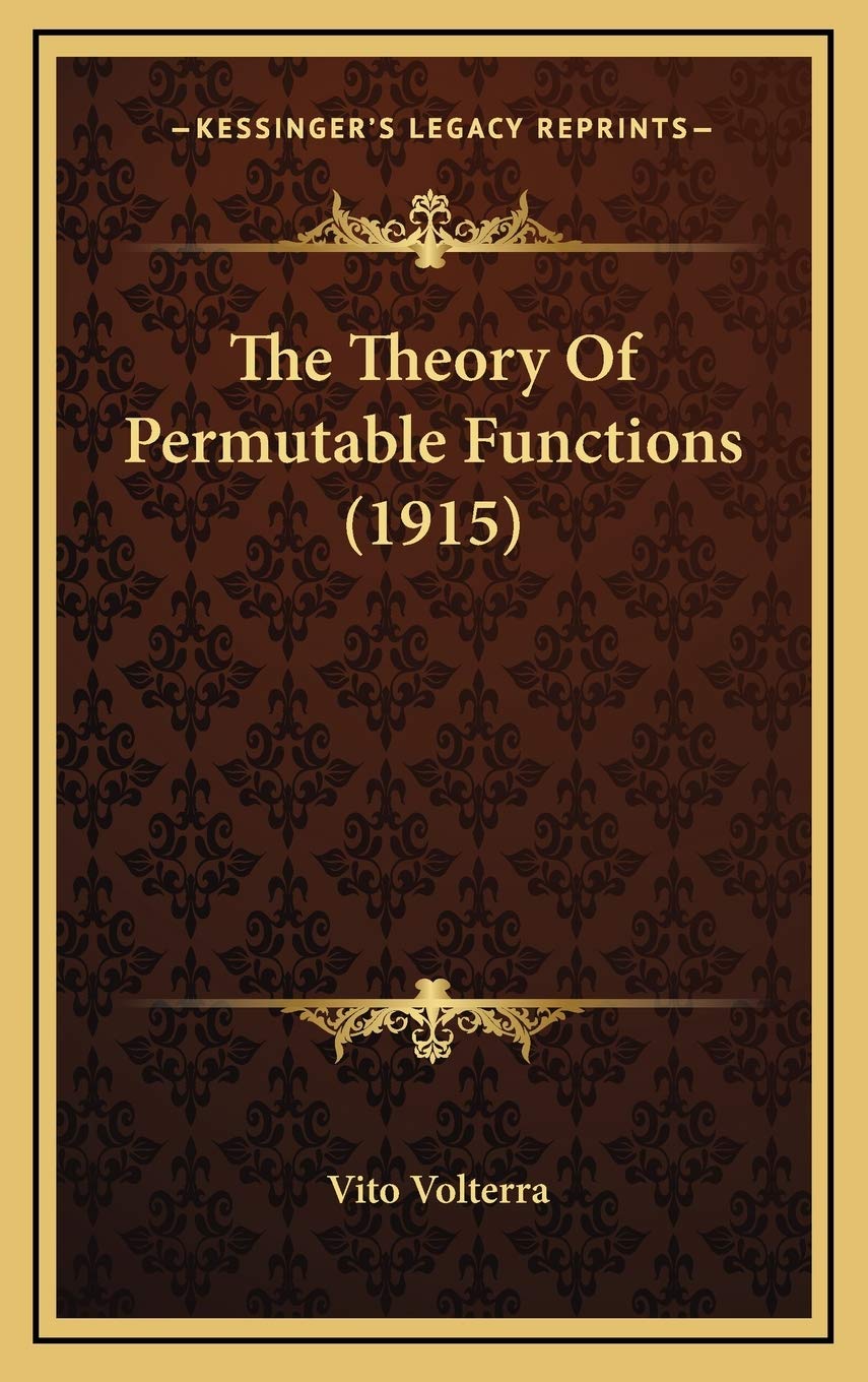 Product Image: The Theory Of Permutable Functions (1915)