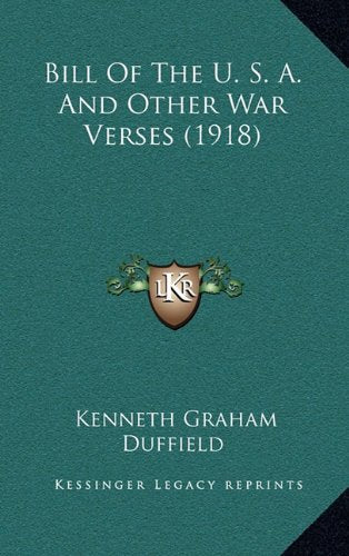 Bill Of The U. S. A. And Other War Verses (1918) Contemporary literature