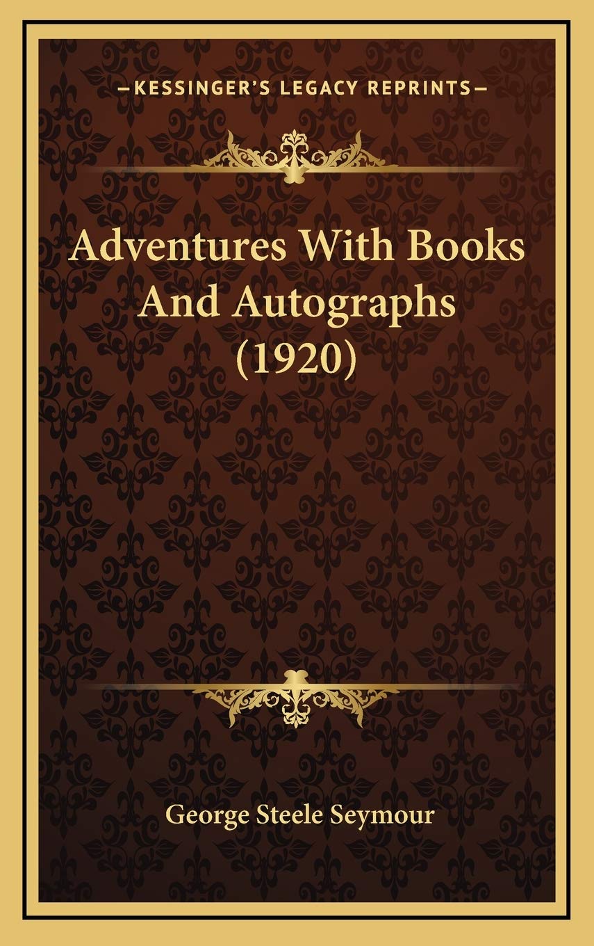 Adventures With Books And Autographs (1920) Contemporary literature