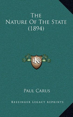 The Nature Of The State (1894) Contemporary literature