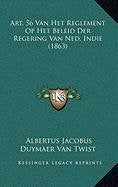 Art. 56 Van Het Reglement Op Het Beleid Der Regering Van Ned. Indie (1863) Contemporary literature