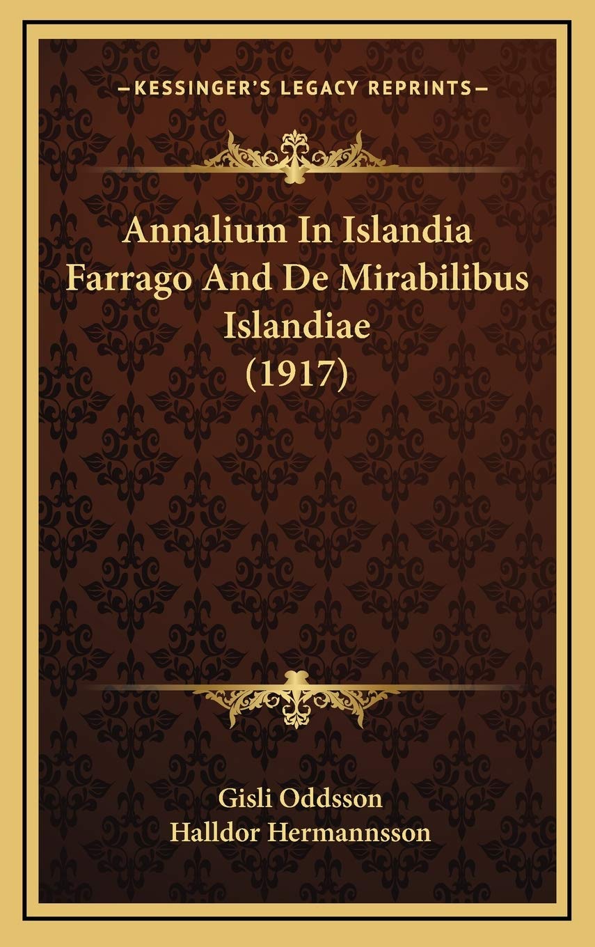 Annalium In Islandia Farrago And De Mirabilibus Islandiae (1917) Contemporary literature