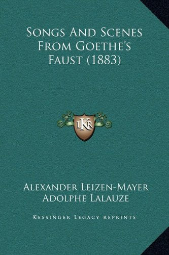 Songs and Scenes from Goethe's Faust (1883) Contemporary literature