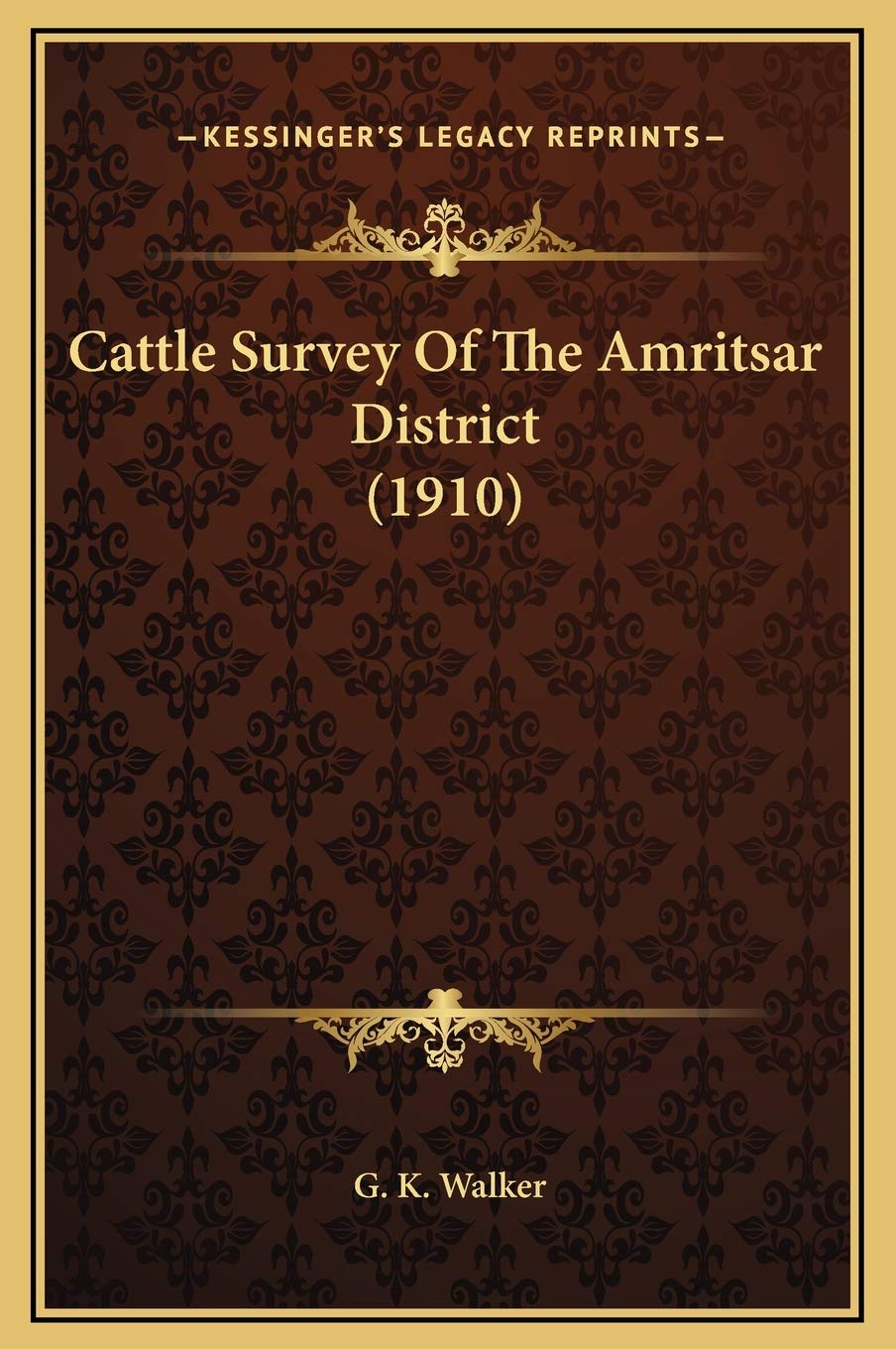 Cattle Survey Of The Amritsar District (1910) Natural Sciences