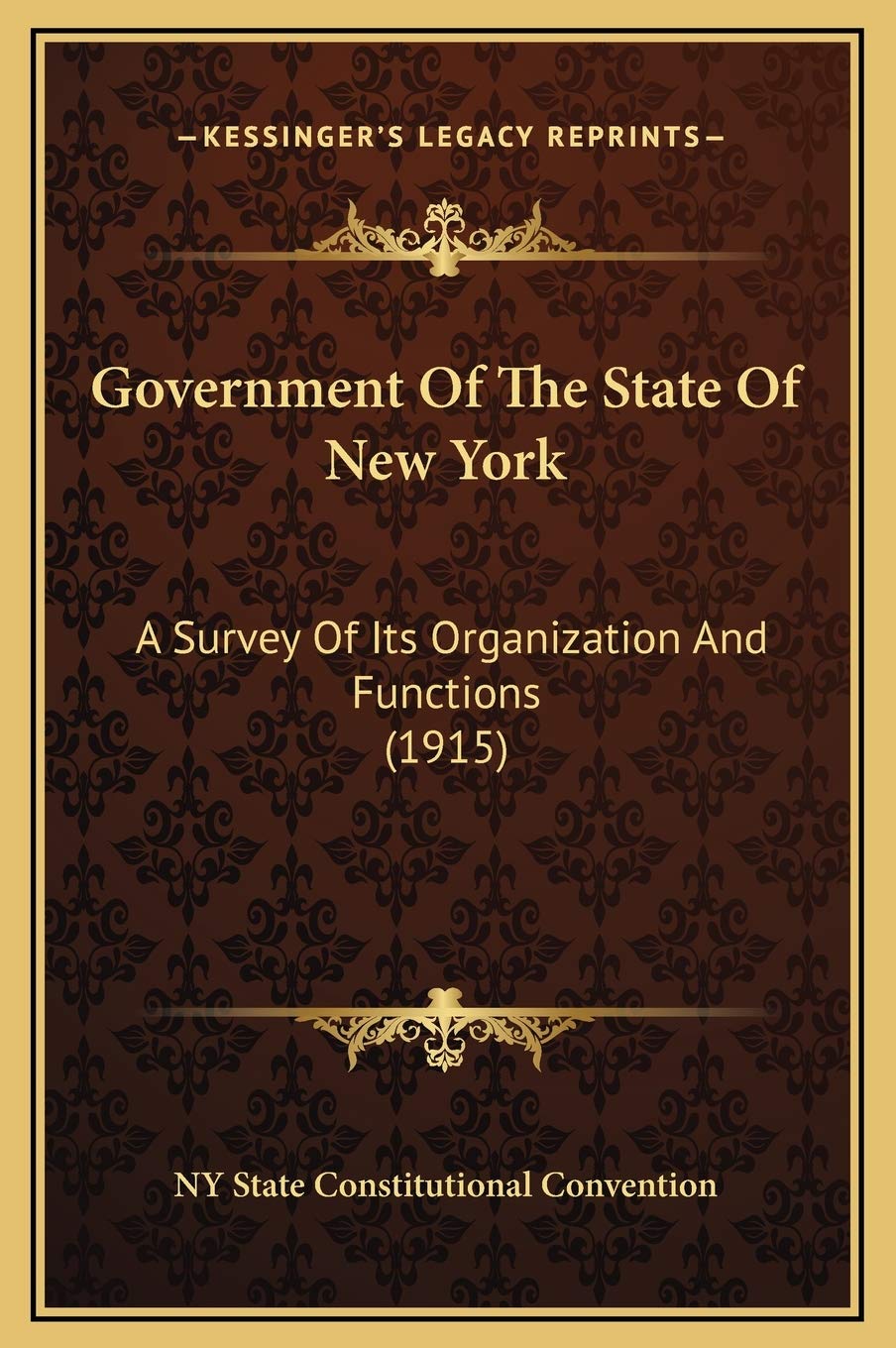 Government Of The State Of New York: A Survey Of Its Organization And Functions (1915) Contemporary literature Books