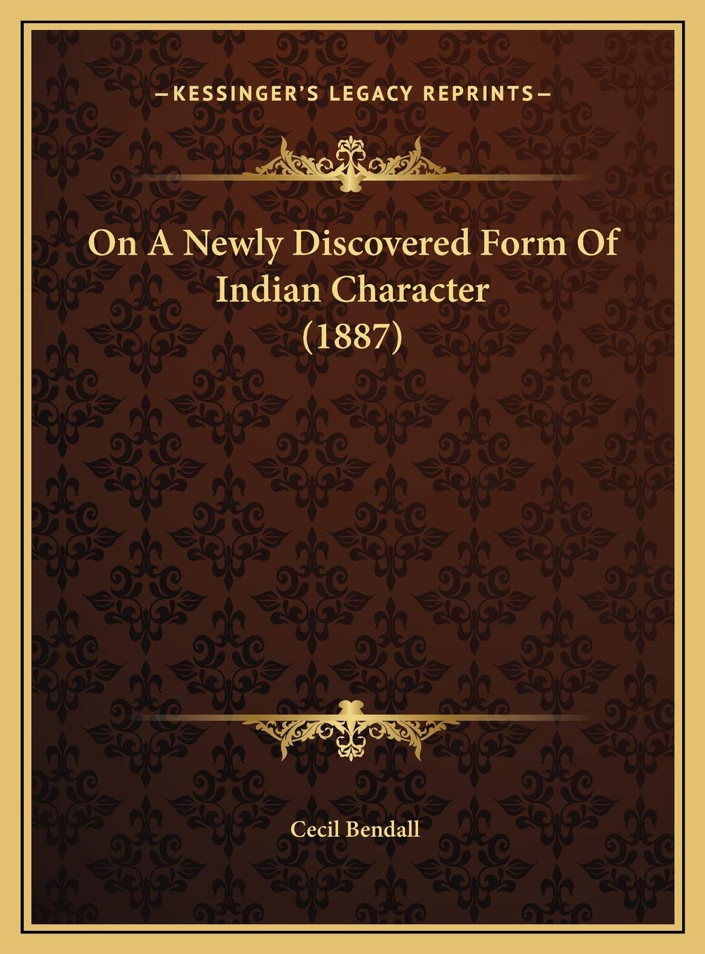 On A Newly Discovered Form Of Indian Character (1887) Contemporary literature