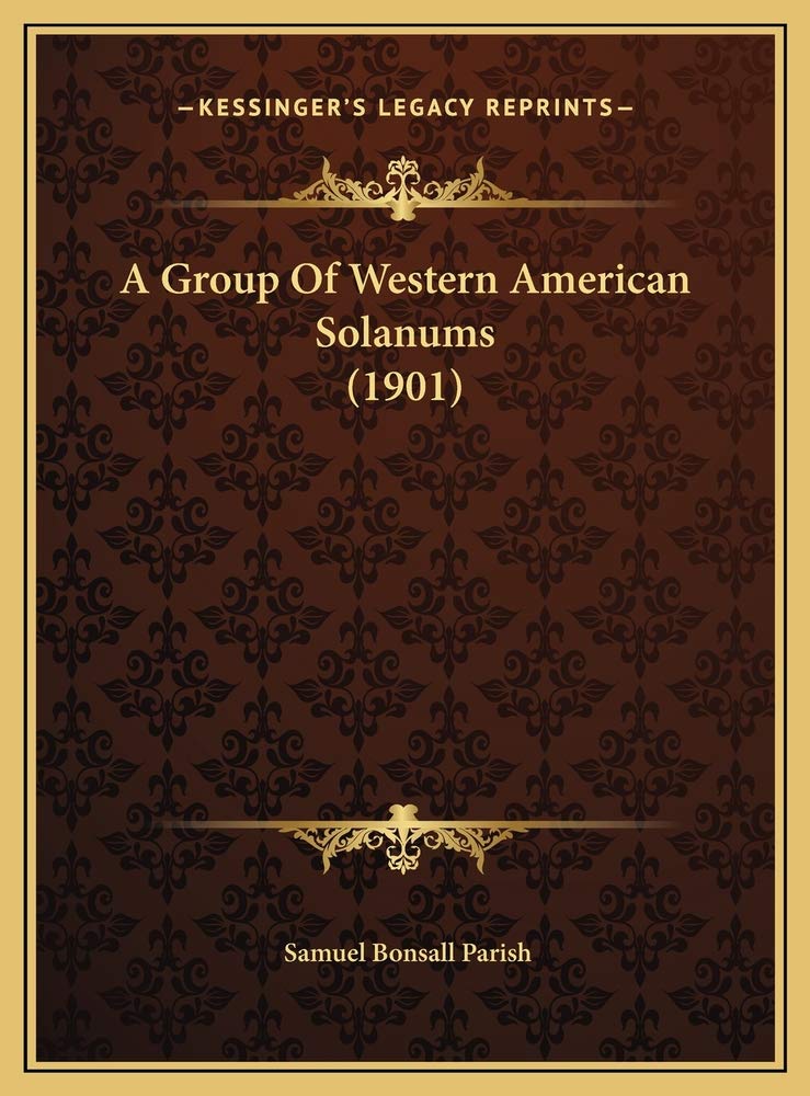 A Group Of Western American Solanums (1901) Contemporary literature