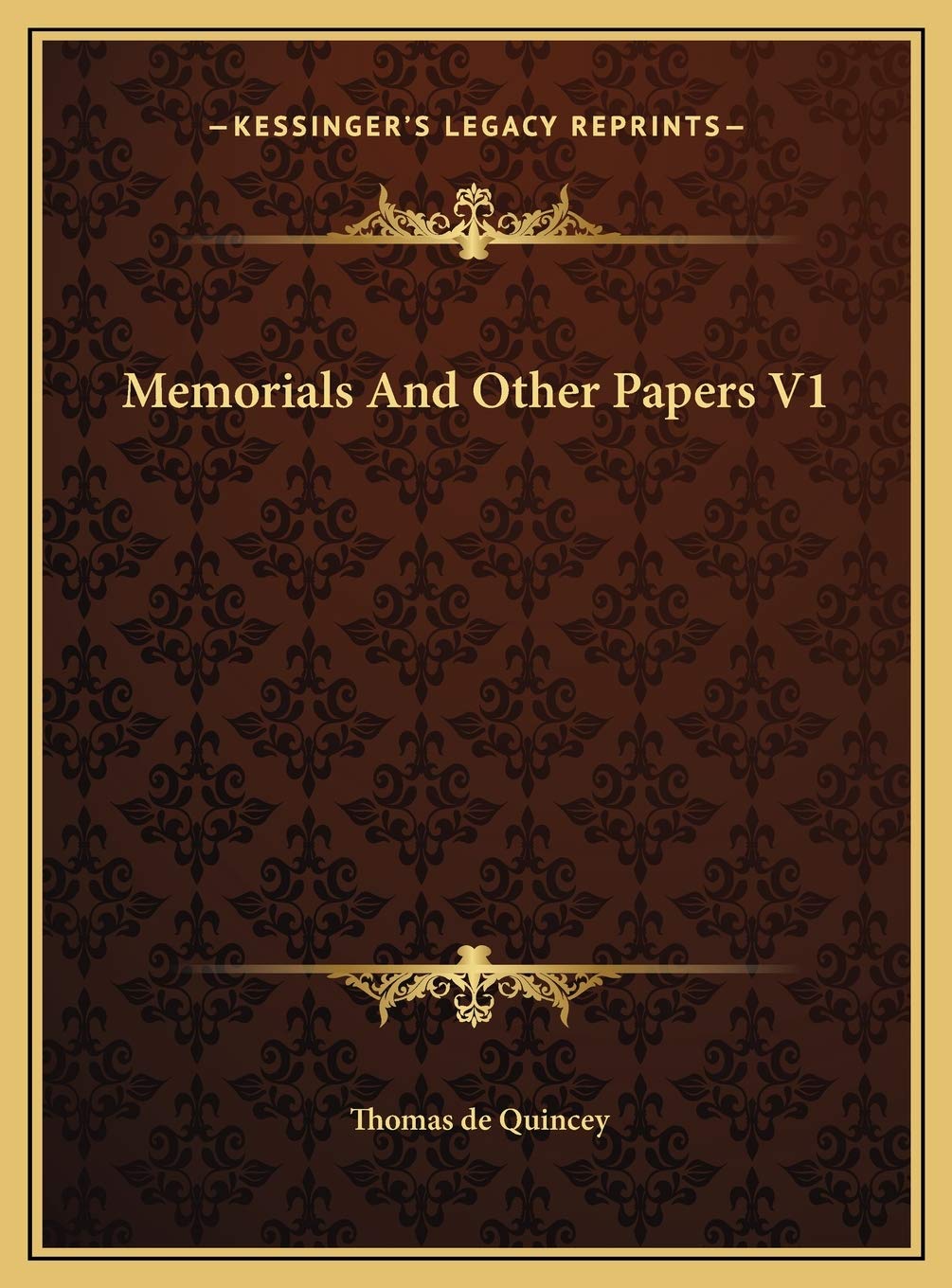 Memorials And Other Papers V1 Contemporary literature