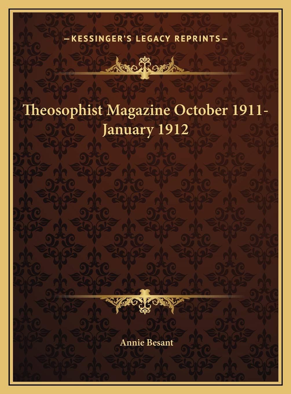 Theosophist Magazine October 1911-January 1912 Contemporary literature
