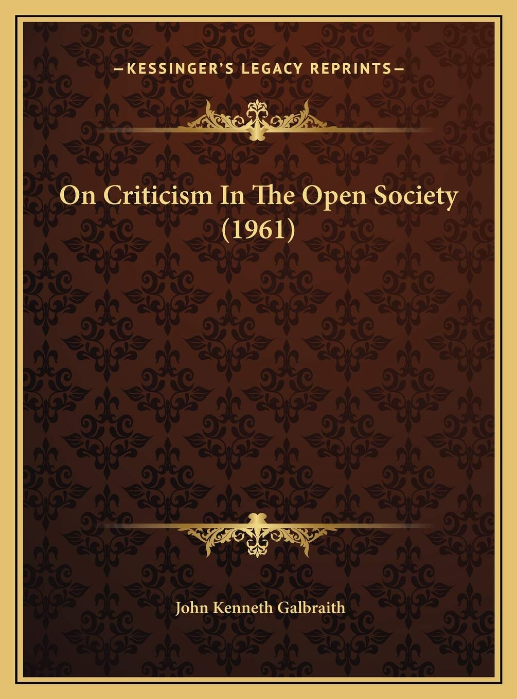 On Criticism In The Open Society (1961) Philosophy