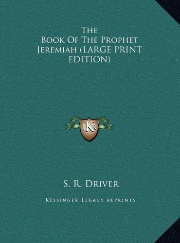 The Book Of The Prophet Jeremiah (LARGE PRINT EDITION) Contemporary literature