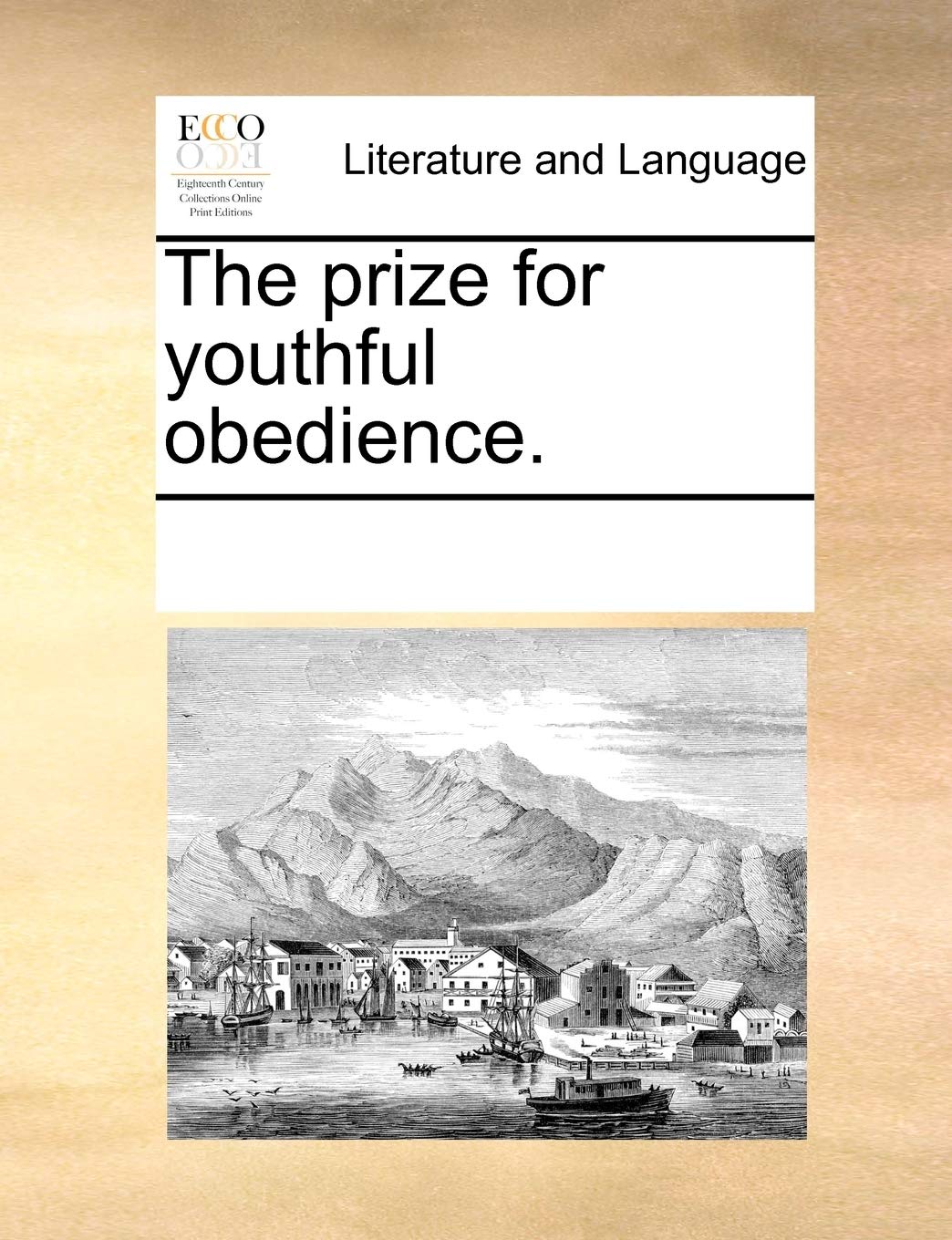 Product Image: The Prize for Youthful Obedience.