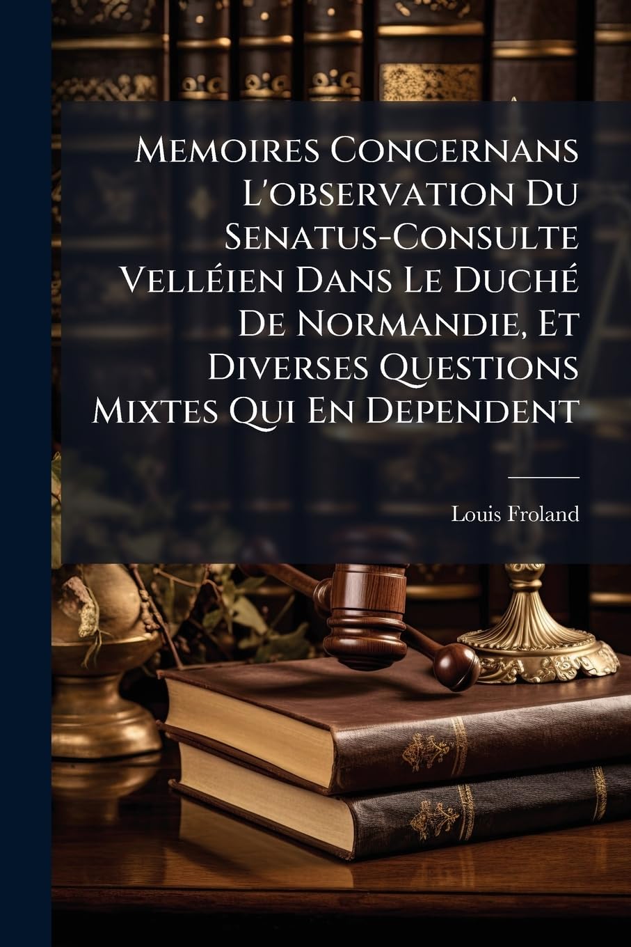 Memoires Concernans L'observation Du Senatus-Consulte Velléien Dans Le Duché De Normandie, Et Diverses Questions Mixtes Qui En Dependent book