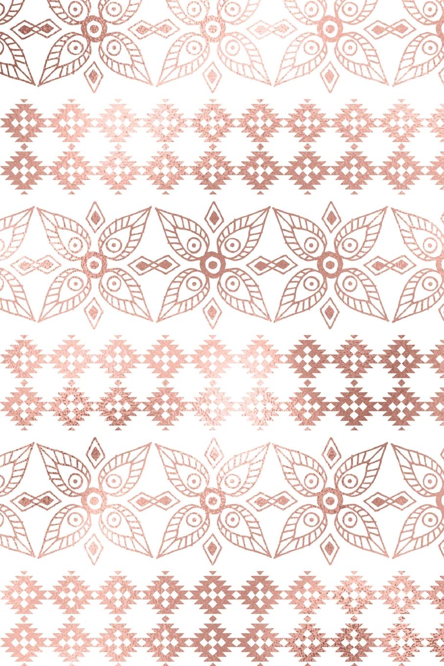 Rose Gold and White Bohemian Composition Notebook - Small Ruled Notebook - 6x9 Lined Notebook (Softcover Journal / Notebook / Diary) Business, Finance & Career