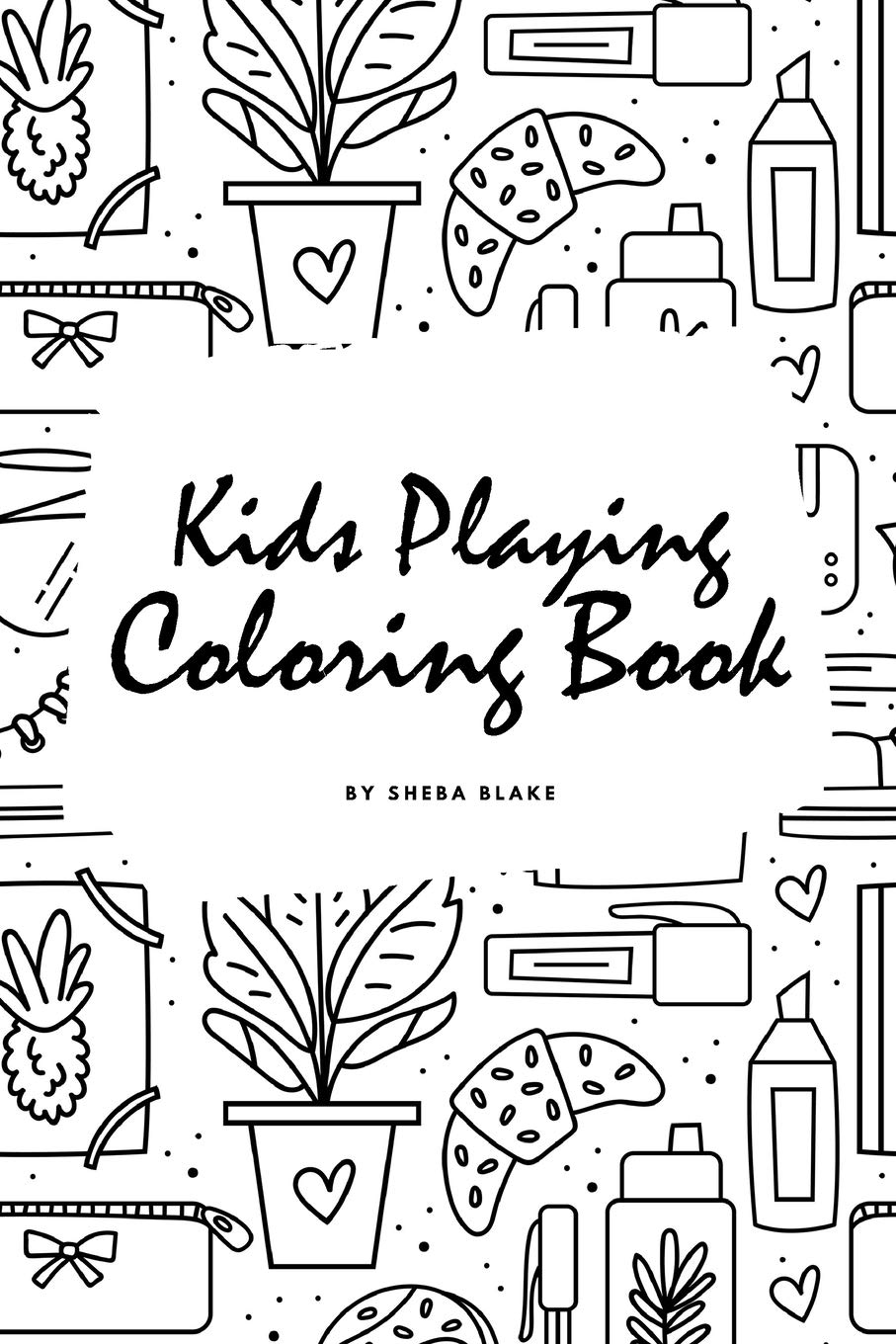 Kids Playing Coloring Book for Children (6x9 Coloring Book / Activity Book) Tiptoi & Games