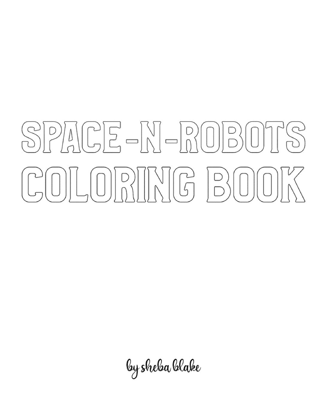 Space-N-Robots Coloring Book for Children - Create Your Own Doodle Cover (8x10 Softcover Personalized Coloring Book / Activity Book) Tiptoi & Games