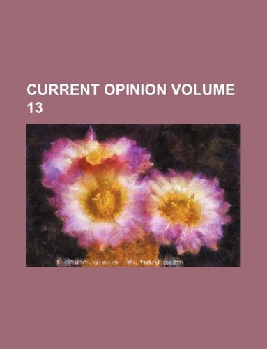 Current Opinion Volume 13 Books