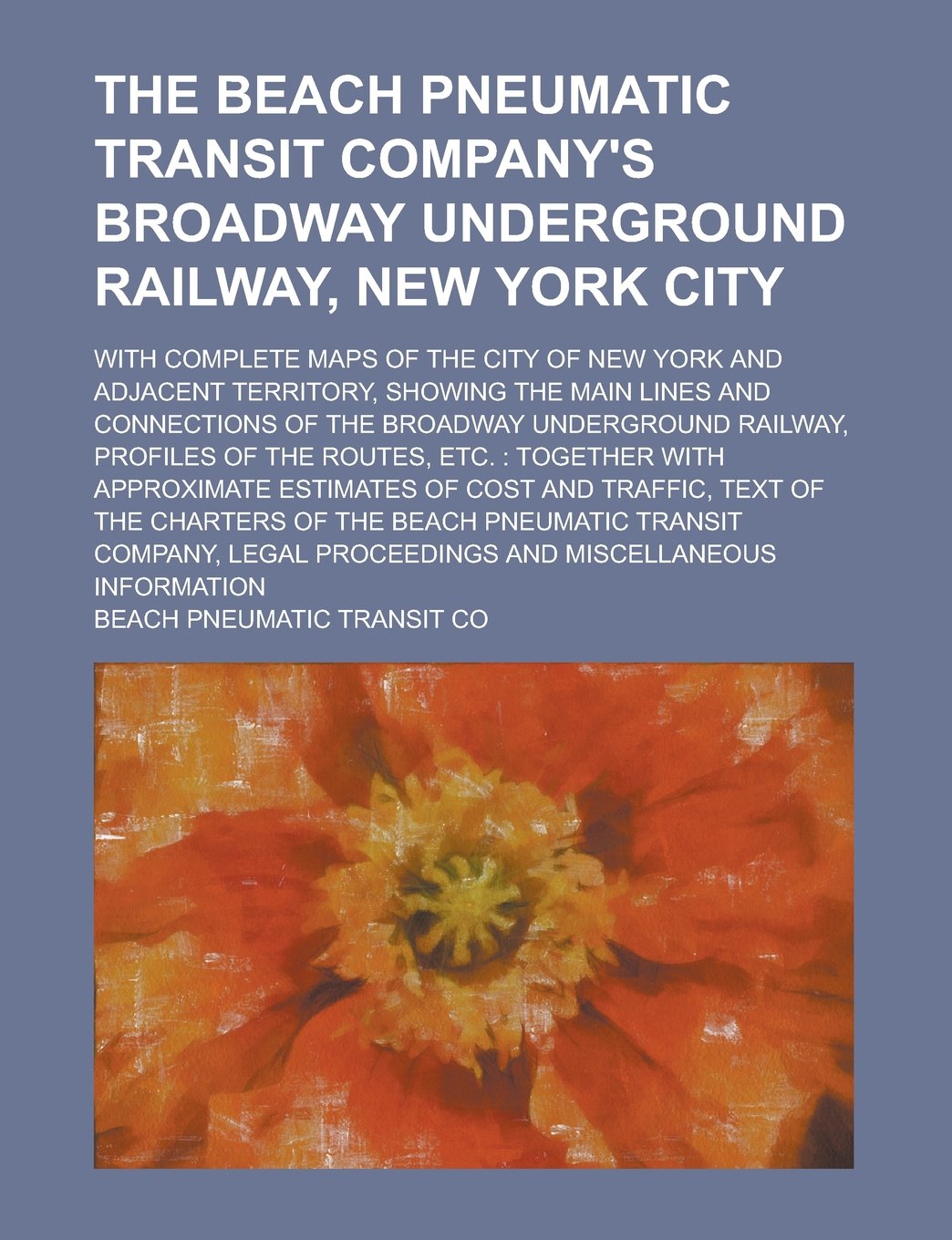 The Beach Pneumatic Transit Company's Broadway underground railway, New York City; with complete maps of the city of New York and adjacent territory, ... the Broadway underground railway, profiles of Books