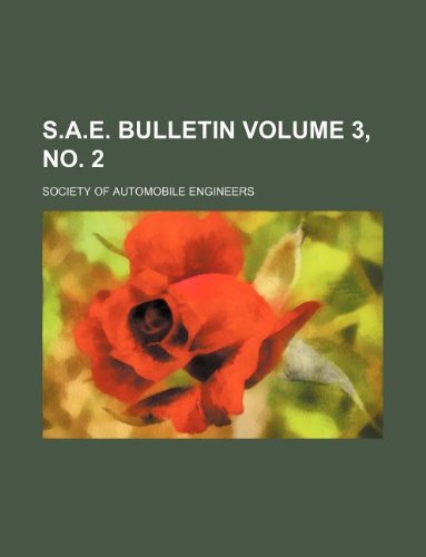 S.A.E. Bulletin Volume 3, No. 2 Books