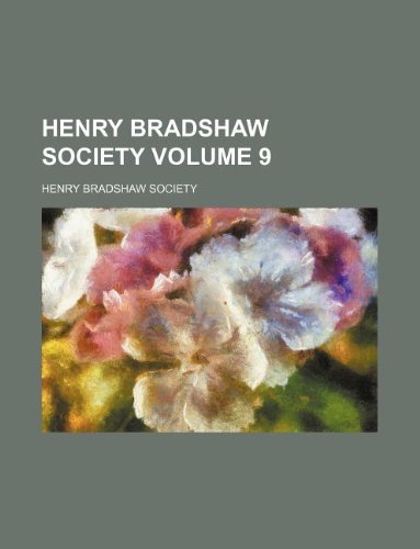 Henry Bradshaw Society Volume 9 Books