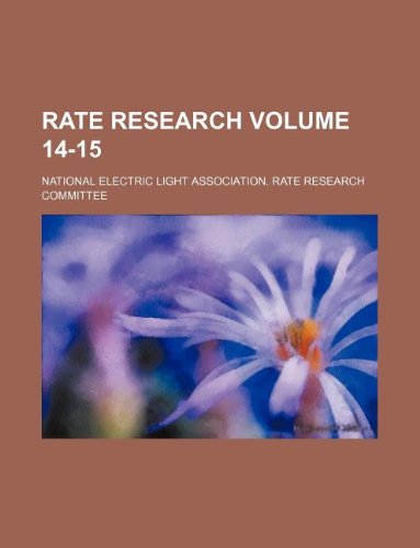 Rate Research Volume 14-15 Books