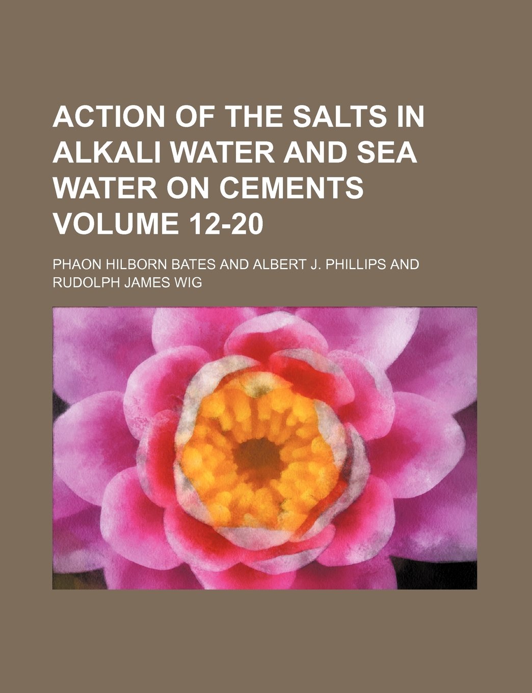 Action of the Salts in Alkali Water and Sea Water on Cements Volume 12-20 Books