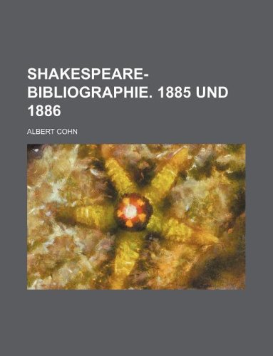 Shakespeare-Bibliographie. 1885 Und 1886 book