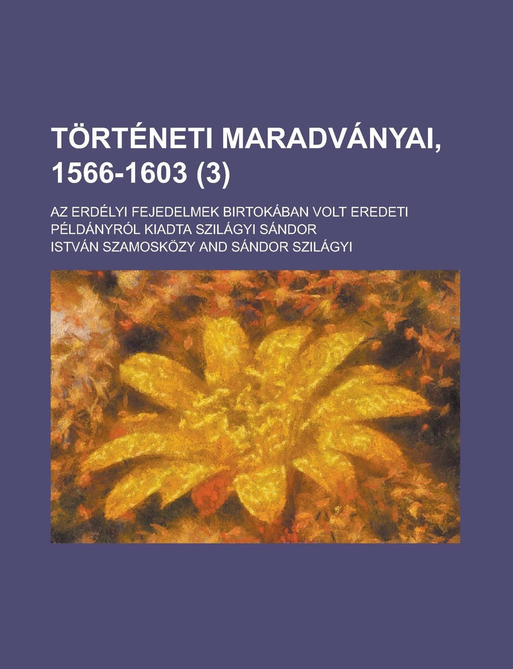 Történeti maradványai, 1566-1603; Az erdélyi fejedelmek birtokában volt eredeti példányról kiadta Szilágyi Sándor (3) (Slovak Edition) Contemporary literature Books